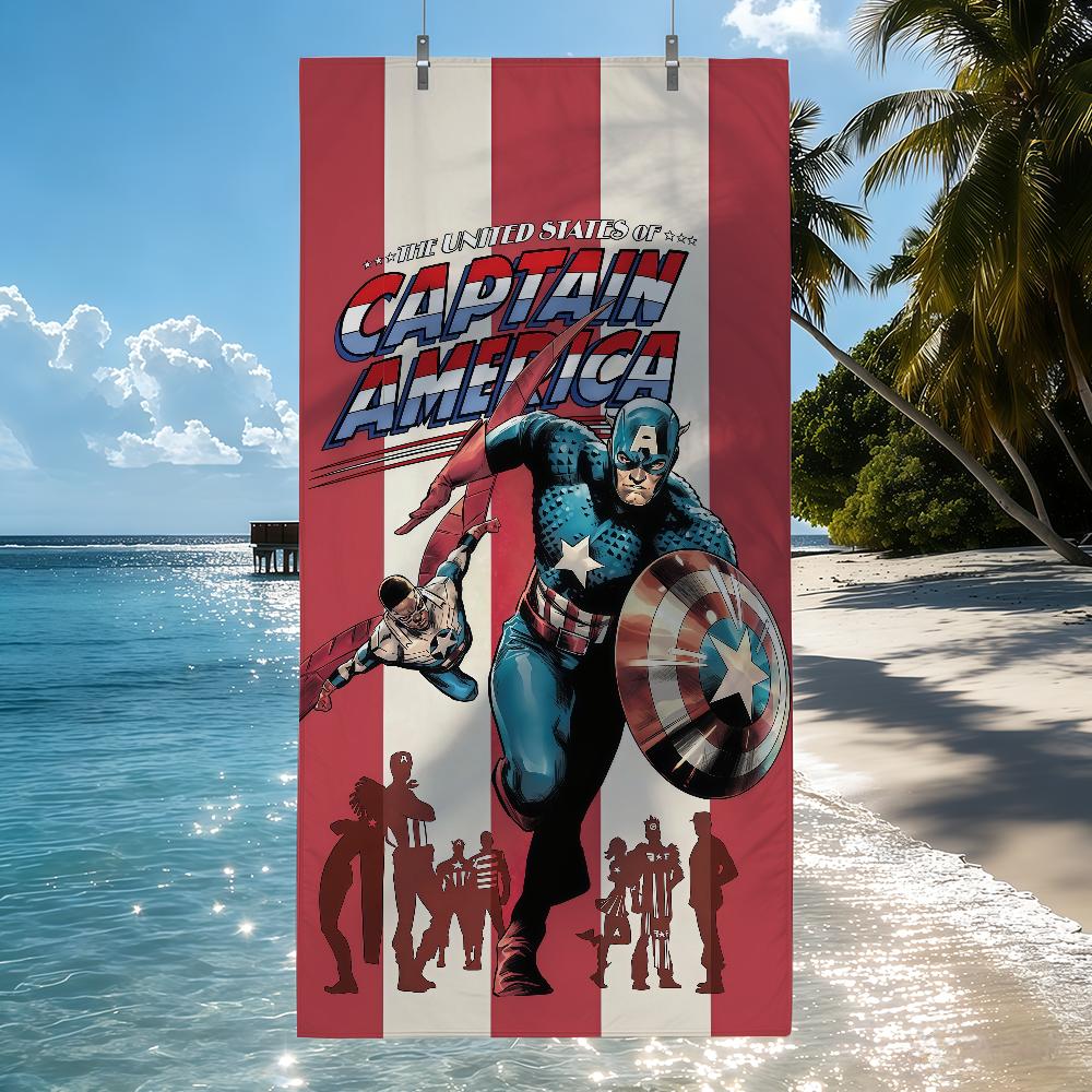 MV Superheroes C-Captain A-America Towel Quick Drying Beach Towels Are Suitable For Swimming Pools Camping Yoga And The Gym