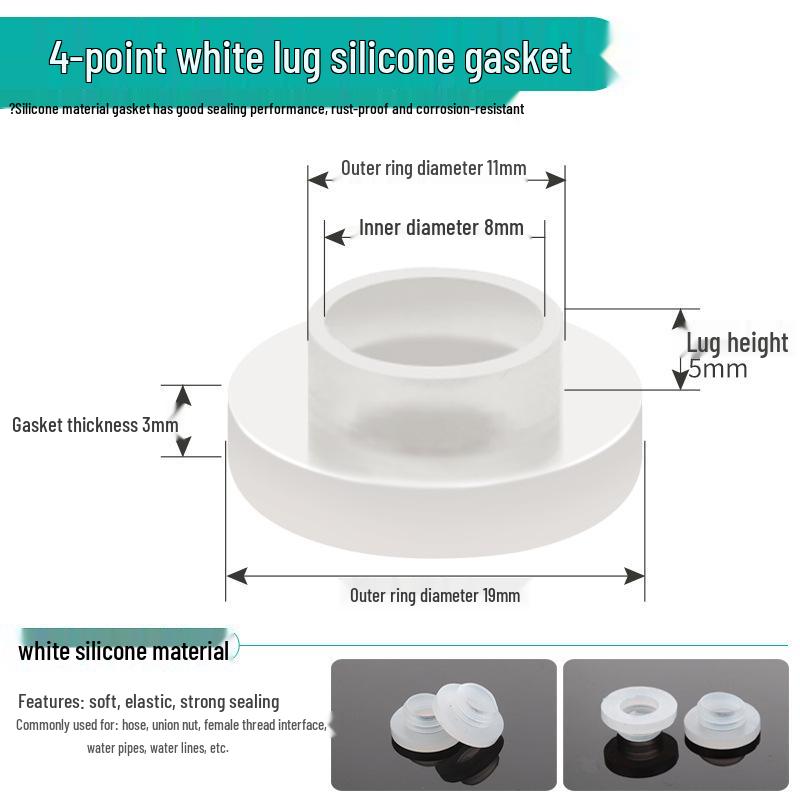 High-temp resistant rubber silicone sealing washer with flat mesh gasket for 4-point water heater and 6-point water meter shower inlet hose.