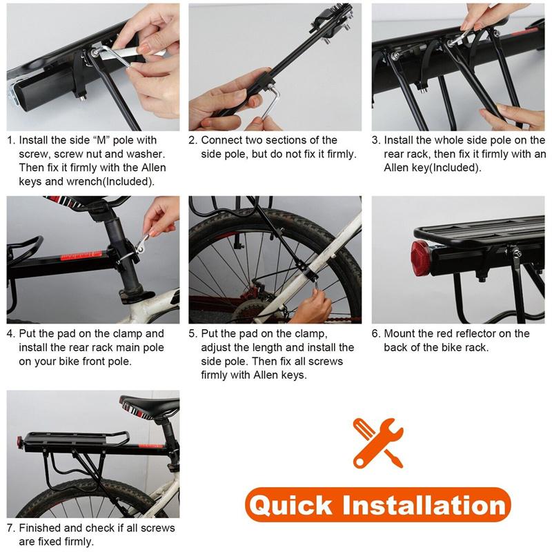 Fahrrad Gepäckträger Hinten Regal Aluminium Legierung Radfahren Fahrrad Zurück Gepäck Träger Rack Quick Release Mtb Road Fahrrad Sitz Halterung