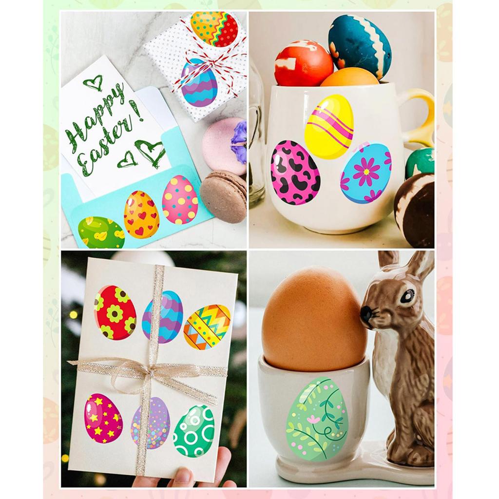 512Pcs Eggs Sticker for Kid Adult Wrapping Sticker Festival Party Decoration Sticker for Seal Envelope Card Packaging