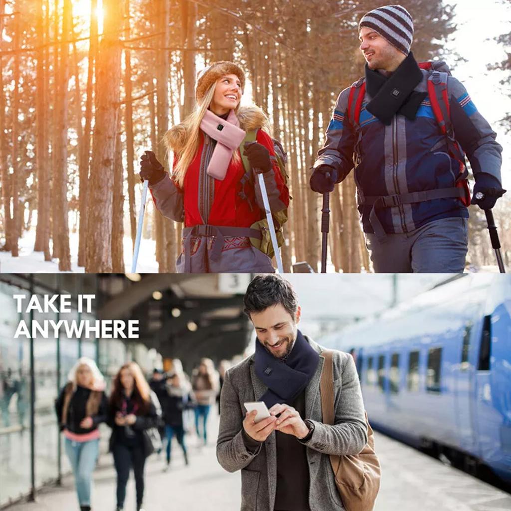 Electric Neck Heating Scarf winter warm Heated Scarfs soft Three-gear Temperature Control Neck Wrap Warmer no battery