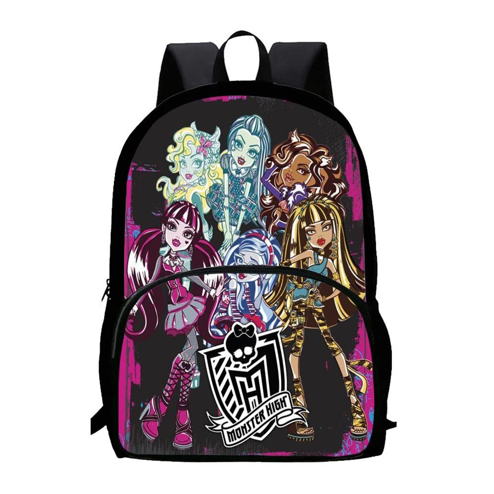 Capacity Children Large Backpack With Monster High Print Design For Daily School