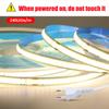 High Brightness COB LED Strip Light AC 220V/110V EU US Plug 240LEDs/M 3000K 4000K Flexible Ribbon Lamp for Indoor Home Decor