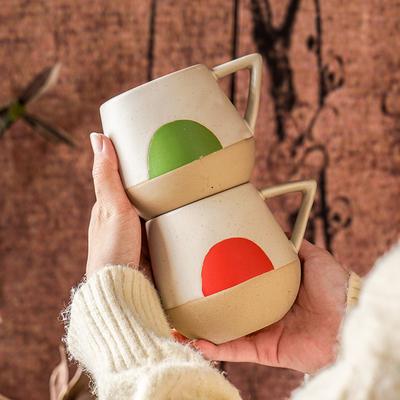 Copo doméstico para beber estilo japonês, caneca de café, copo de cerâmica criativo retrô para escritório, presente para casal com tampa