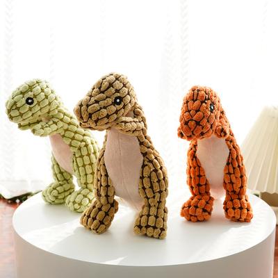 Rolig Husdjursleksak Dinosaurieform Korduroy Tuggleksak Hundar Valp Pipande Pipig Plysch Molar Hundleksak Husdjursträning Hundtillbehör
