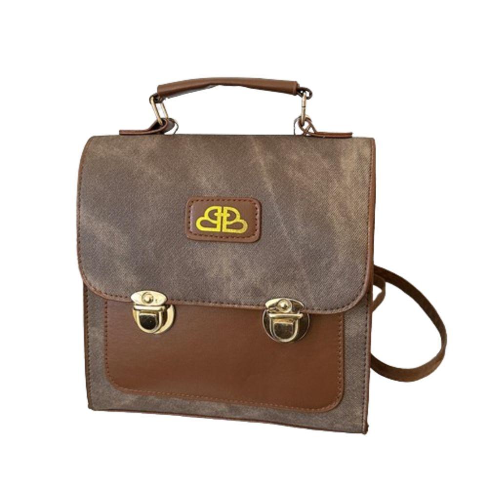 Double Usage Imitation Denim Backpack Preppy Style Shoulder Bag Tote Bag School Bag  Autumn