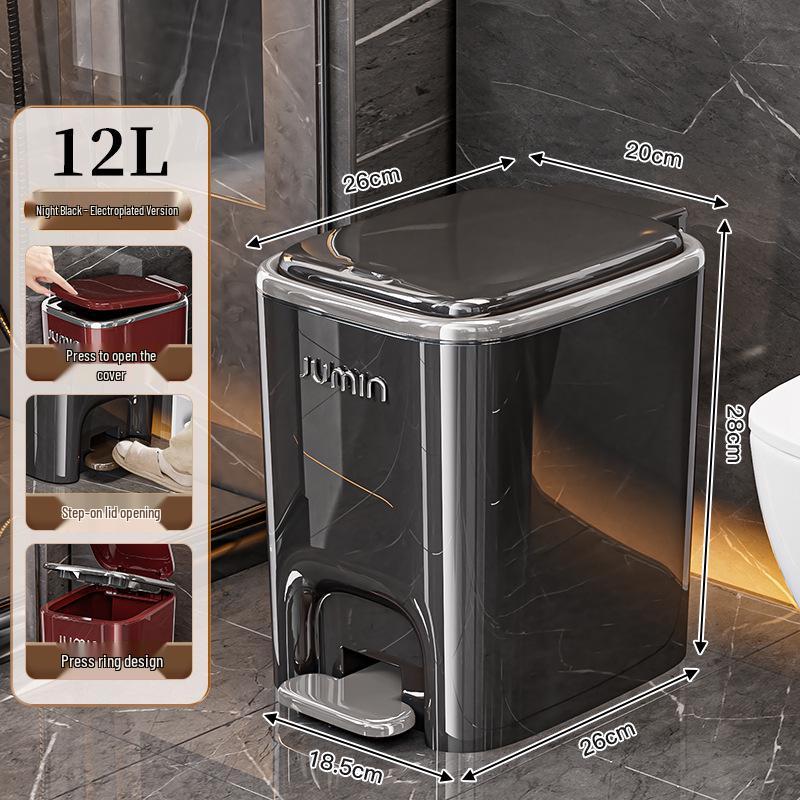 Luxury Pedal Trash Bin with Lid: Hands-Free Operation for Kitchen, Living, Dining, Bedroom