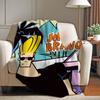 Coperta Cartoon J Johnny B Bravo per Divano Ufficio Letto Aereo Viaggio Sonno Lettura Relax Campeggio Morbida e Calda