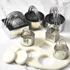 5pcs Square/Round Biscuit Mold 5 Sizes Sandwich Mold Stainless Steel Cookie Cutter Set  Mousse Cake
