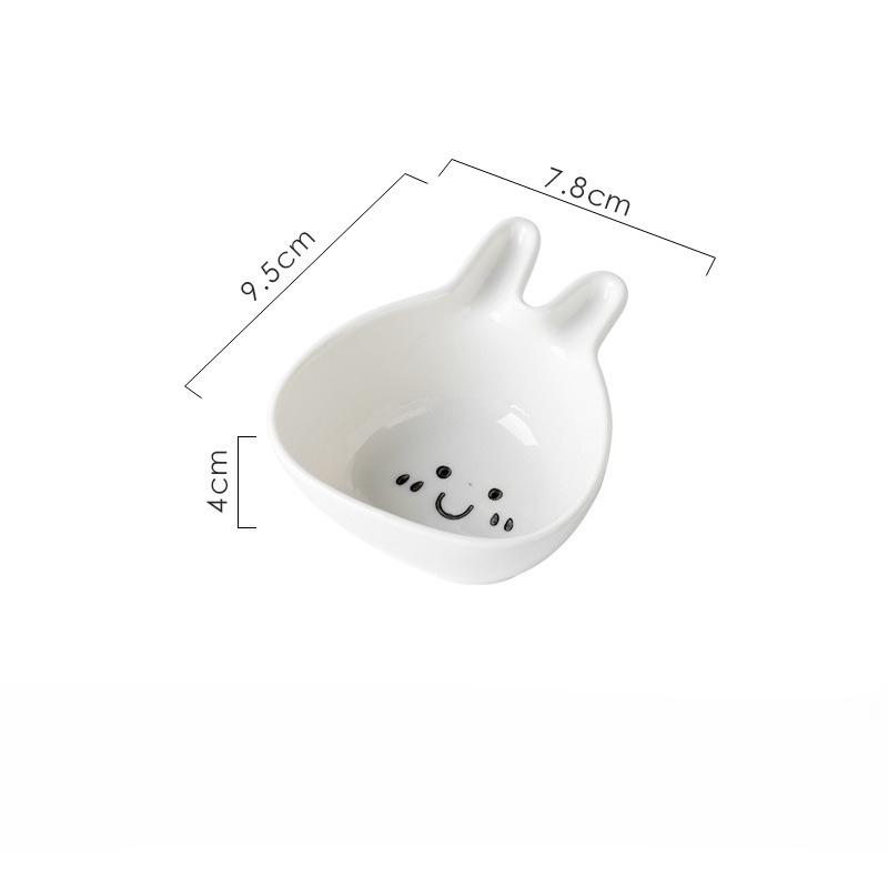

Exquisite Creative Ceramic Small Dish Home Restaurant Seasoning Dish Soy Sauce Vinegar Dipping Sauce Plate with Vinegar Holder