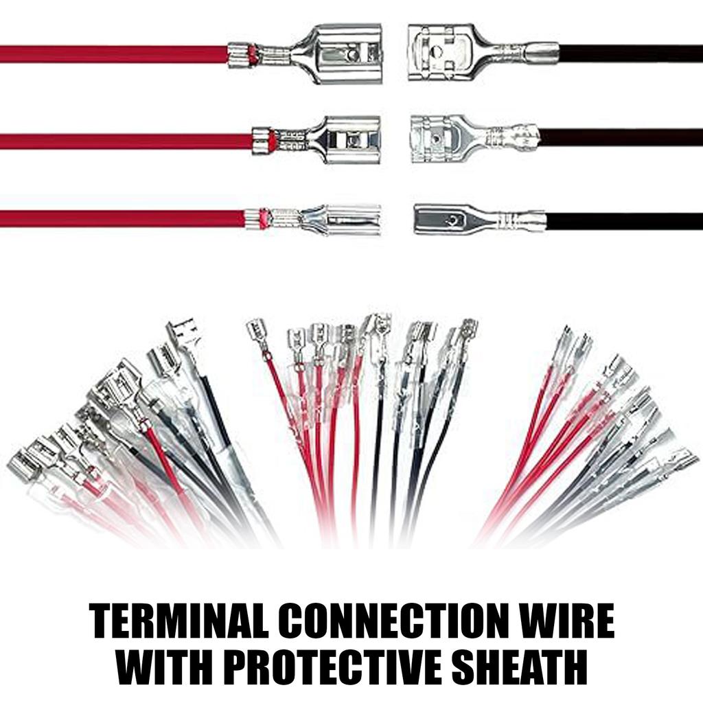 30Pcs 2.8/4.8/6.3mm Female Speaker Wire Connector with Insulating Sleeves Spade Crimp Terminal Quick Splice Connector