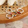 iF ME Mehrfarbiger kleiner Blumenring, koreanische Version, handgewebter Perlenring, Reisperlen-Ring, Damen- und Mädchenschmuck, kleiner Ring im frischen Stil