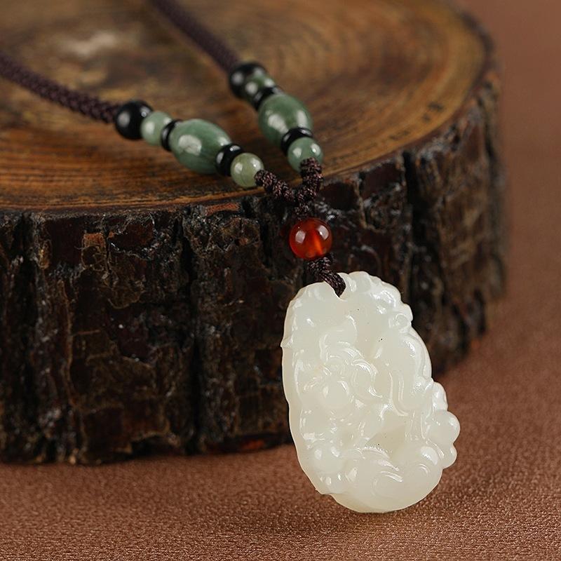 

Нефритовое зодиакальное ожерелье, универсальная длинная цепочка для свитера, мужские и женские аксессуары, зодиакальные знаки высокого класса, старинные подвески, подвесные аксессуары