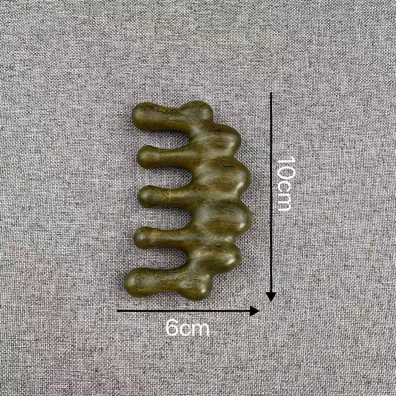 

Green Sandalwood Acupressure Comb for Head, Neck, and Scalp Massage