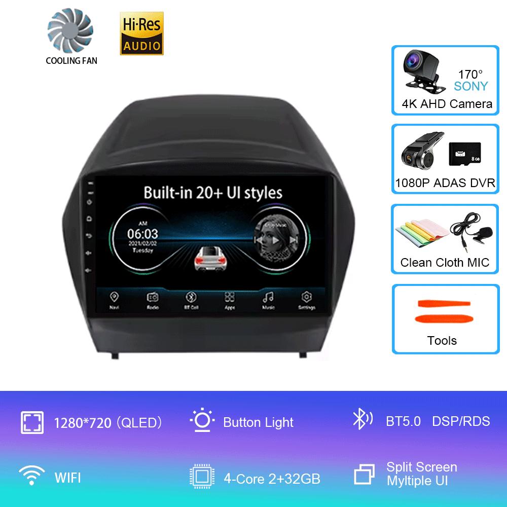 For HYUNDAI TUCSON IX35 2012 2013 2014 2015 8Core 4G WIFI Android 14 Car Multimedia Stereo Car DVD Player Navigation GPS Radio