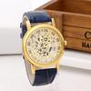 Fashion Skeleton Men's Watches Quartz Leather Bracelet Strap Wristwatch Fashion Business Watches Men's Gifts Wholesale Available