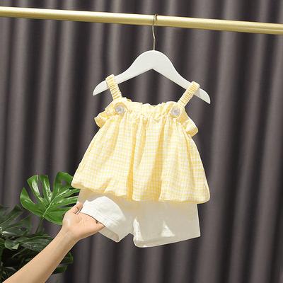 Cute Summer Outfit For 1 Year Old Baby Girls Stylish Camisole Two Piece Set Toddler Cool Clothing