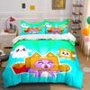 Cute Purple Fox Cartoon Bedding Bedding Duvet Cover Set Duvet Cover Pillowcases (1 * Duvet Cover 2 * Pillowcases, without duvet insert)
