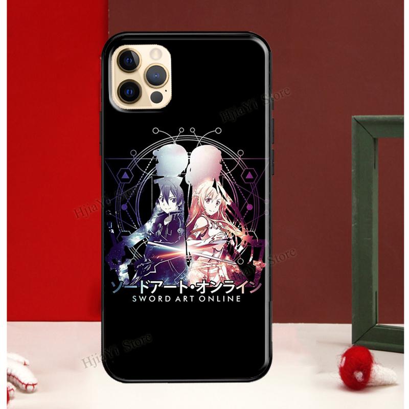 

Чехол Sword Art Online Kirito Asuna SAO для iPhone 11 12 13 Pro Max mini 6S 7 8 Plus XR X XS MAX SE 2020, задняя крышка, чехол iPhone 13Pro MAX