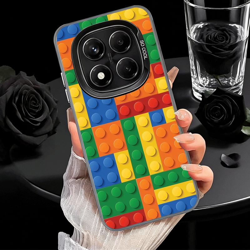 Fashion Building Blocks Pattern Soft Phone Case for Xiaomi Redmi Note 13 14 15 Pro Plus 12S 12 11S 11 11T 10S 10 Shockproof Cove