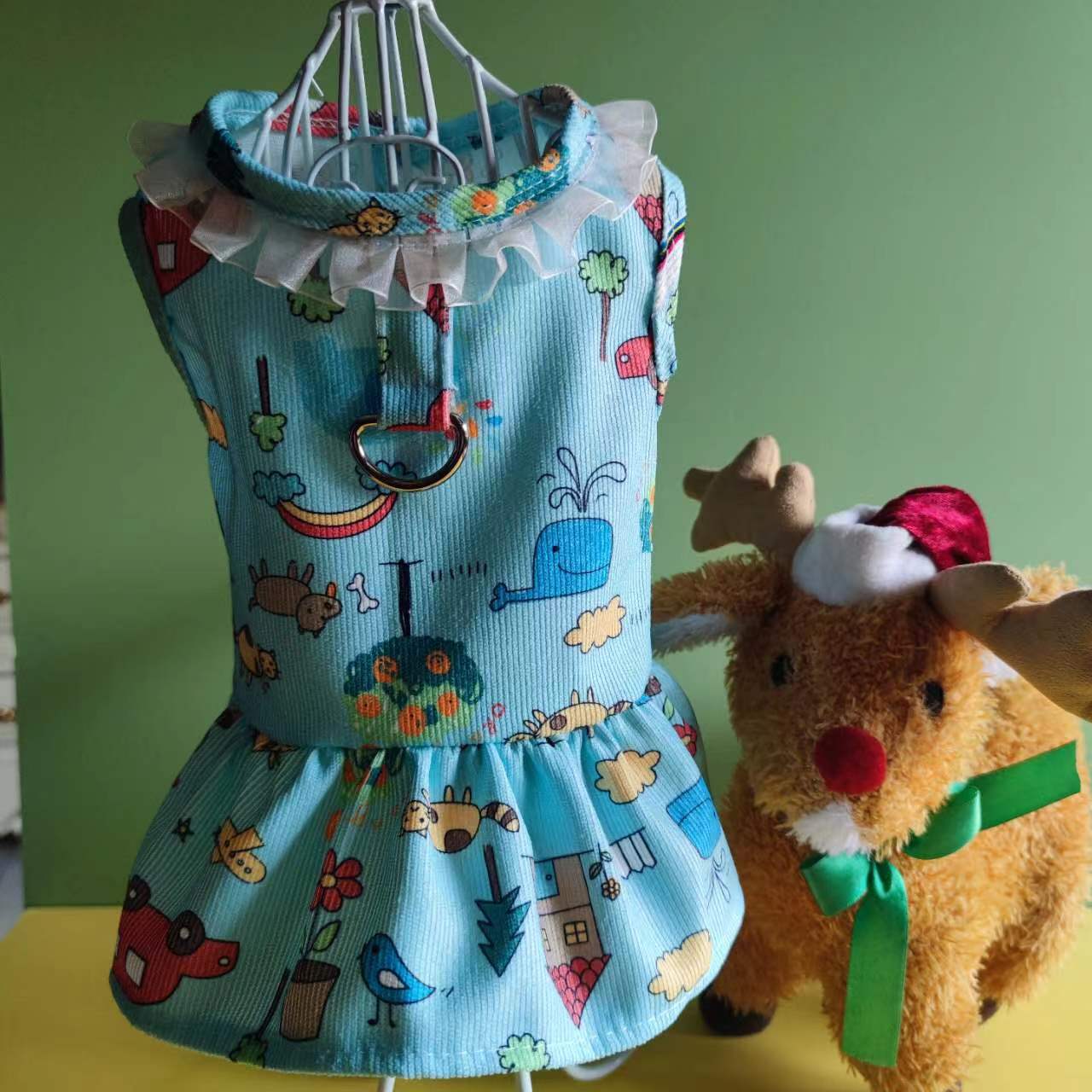 

Dog Clothes Chest Back Skirt Traction Cat Clothing Convenient Small Medium Dog Teddy VIP XXL