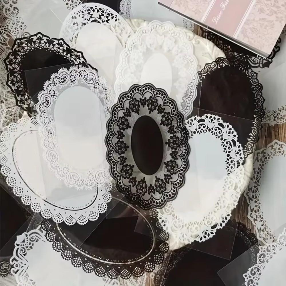 30Pcs Black And White Decorative Scrapbooking PET Creative Background Paper Journal Stationary