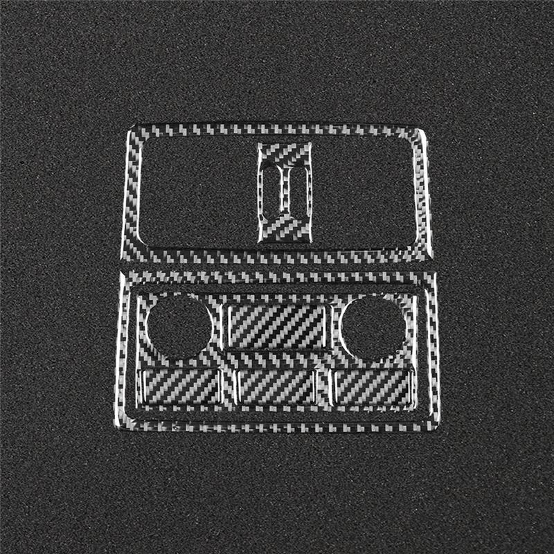 Strange For BMW 5 Series E60 2004-2007 Carbon Fiber Car Rear Air Outlet Vent Cover Panel Trim Sticker Interior Accessories