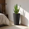 Large Capacity Planter for Tall Plants Round Flower Pot with Drainage Holes, 17 Inch Stone-Look Durable Weather Resistant Decorative Container