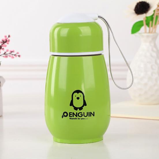 180ml Stainless Insulated Vacuum Steel Penguin Design Leakproof Water Cup Bottle