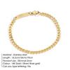 Bracciale a Catena Cubana in Acciaio Inossidabile Placcato Oro 14K - Incisione Personalizzata Disponibile