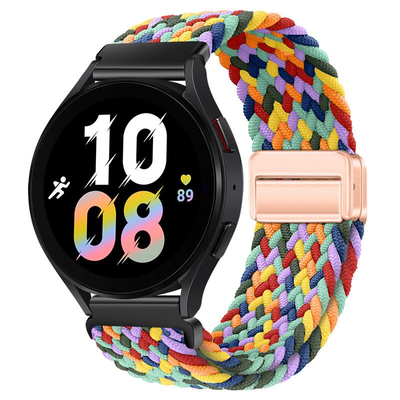20mm 22mm Geflochtenes Nylonarmband für Samsung Galaxy Watch 6 5 4 Magnetisches Armband Gürtel Huawei Watch 4 Pro/GT3 Pro Amazfit GTR4 Armband