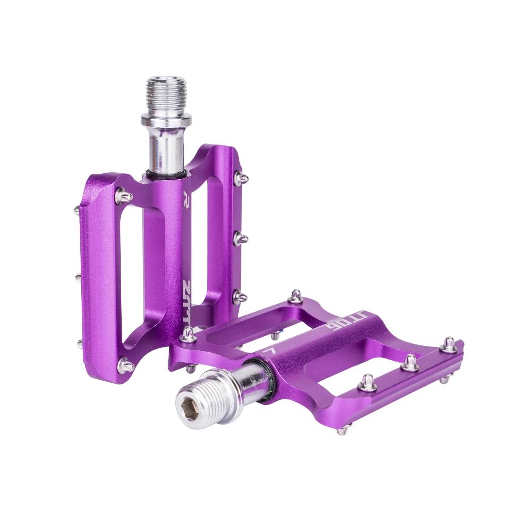 ZTTO Ultralight MTB Bicycle Pedals Mountain Road Bike CNC Bearings Anti-Slip Nails Pedal Lightweight BMX Cycling Parts фиолетовый