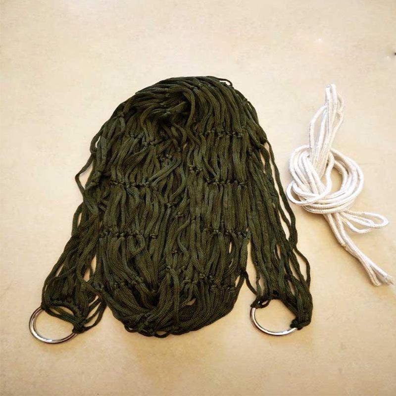 Single Person Nylon Rope Hammock for Outdoor and Dormitory Relaxation армия зеленый