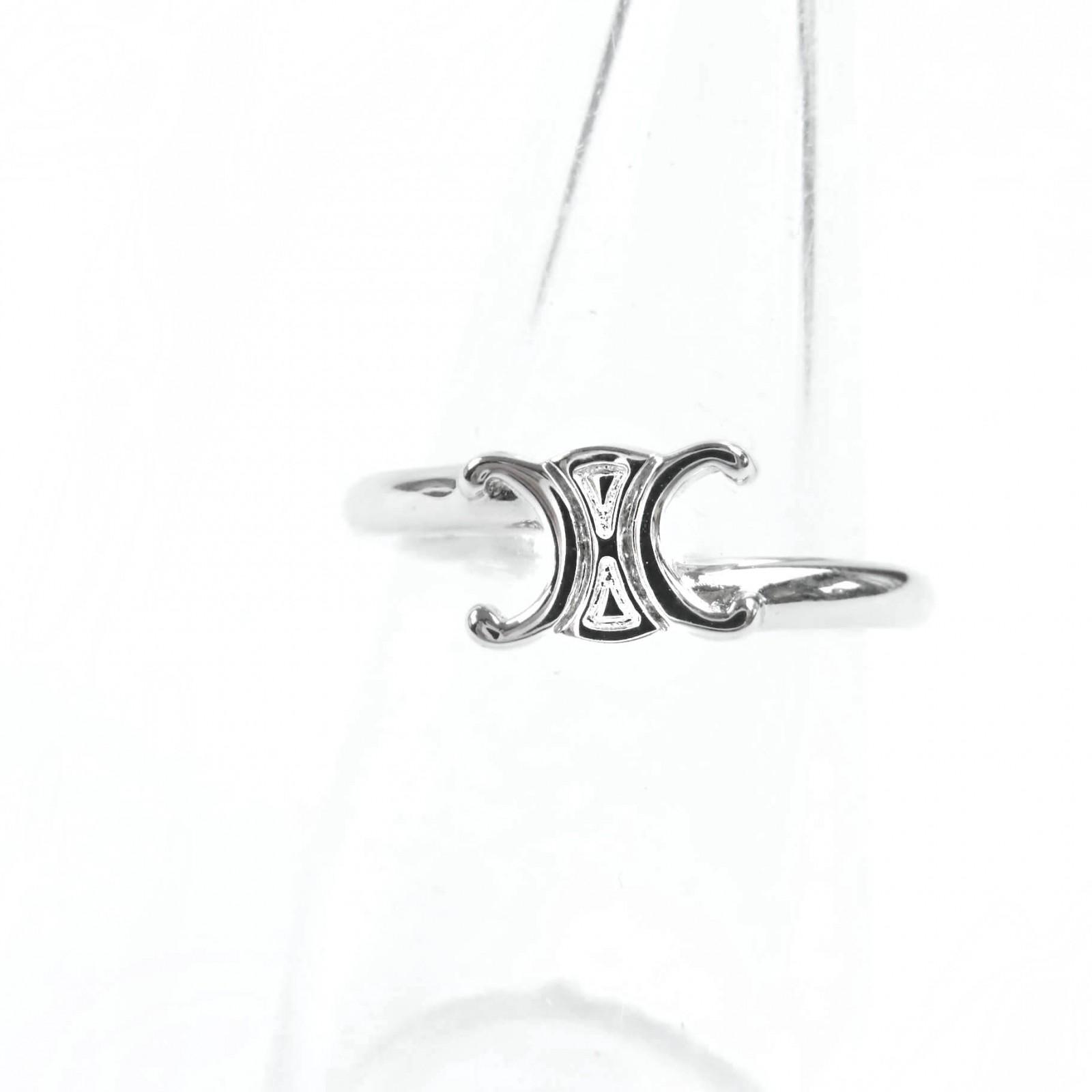 

Excellent CELINE Ring Triomphe Asymmetric Silver Women 52 460PP6BRA Used