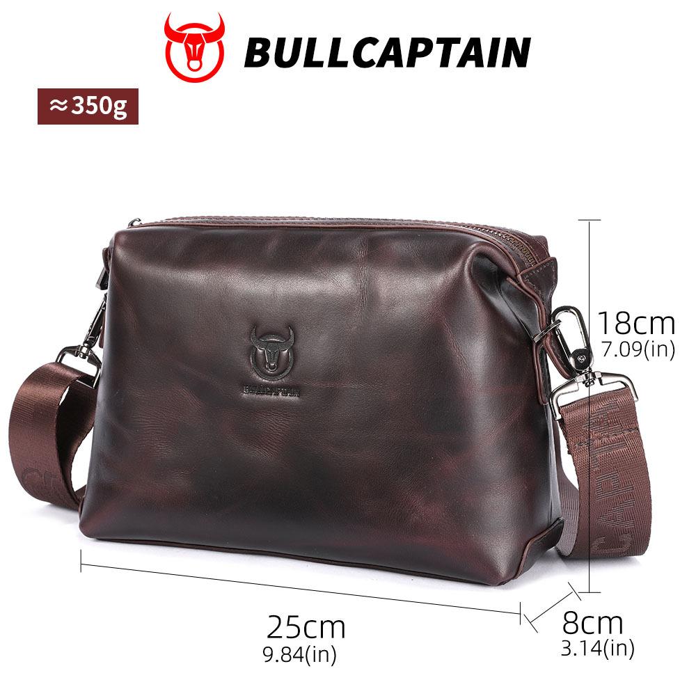 Leather Goods Shoulder Messenger Bag Men'S Leather Large Capacity First Layer Oil Wax Cowhide Card Horizontal Ipad Bag