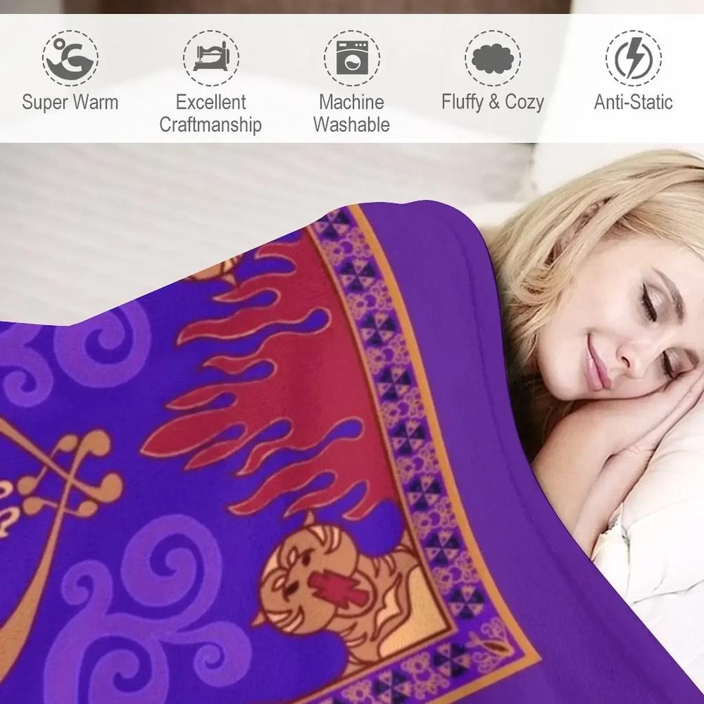 Purple Magic Carpet Tapestry Boho Wall Hanging Fantasy Art Decor Arabian Nights Theme Blanket Home Decor Soft Throw