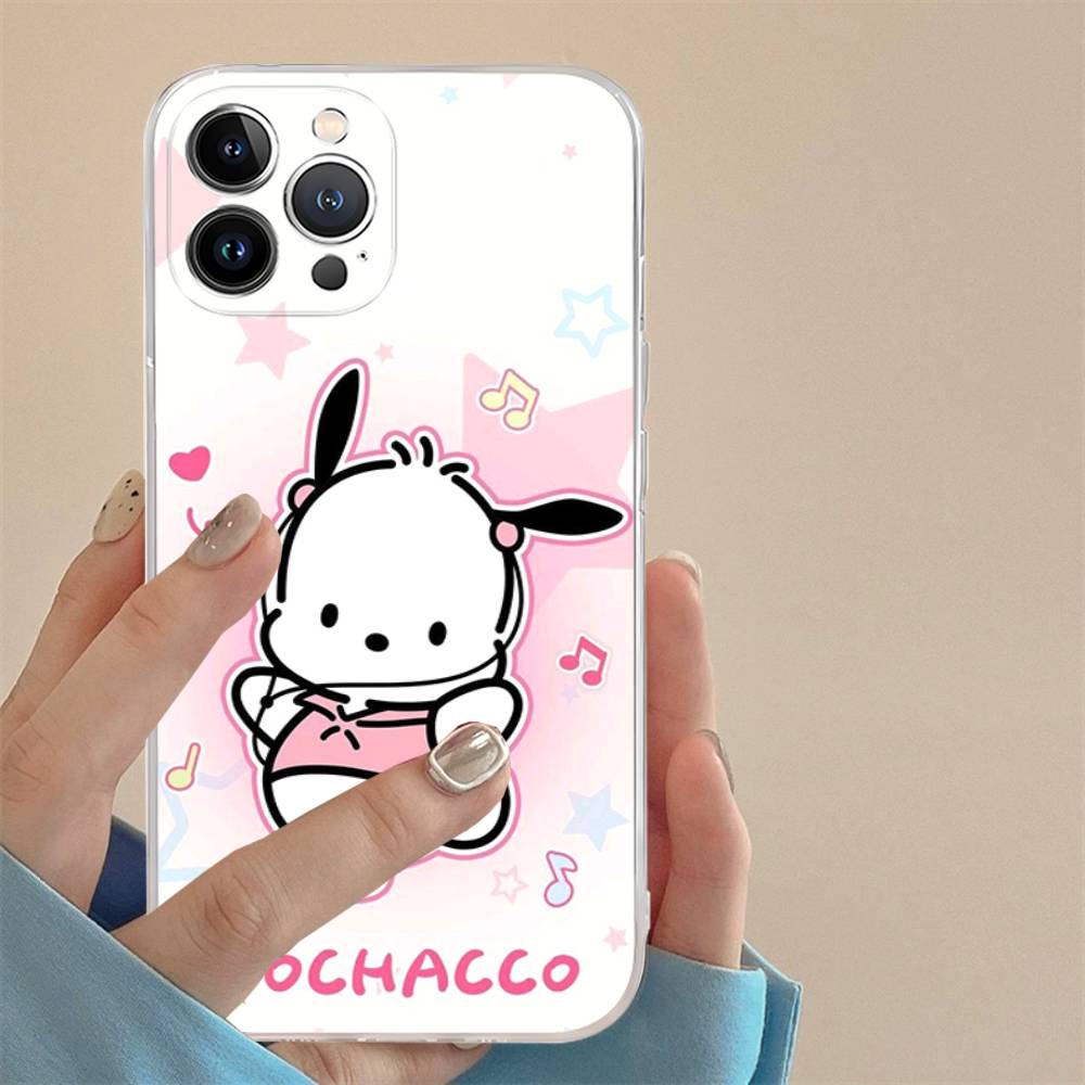 Cute P-Pochacco Transparent Soft Phone Case For iPhone 15 12 14 16 17 13 Plus 11 Pro Max 13 Pro