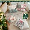 Pink Green Christmas Series Pillowcase Printed Polyester 45x45cm Throw Pillowcover Decorative Sofa Cushion Pillowslip Home Decor