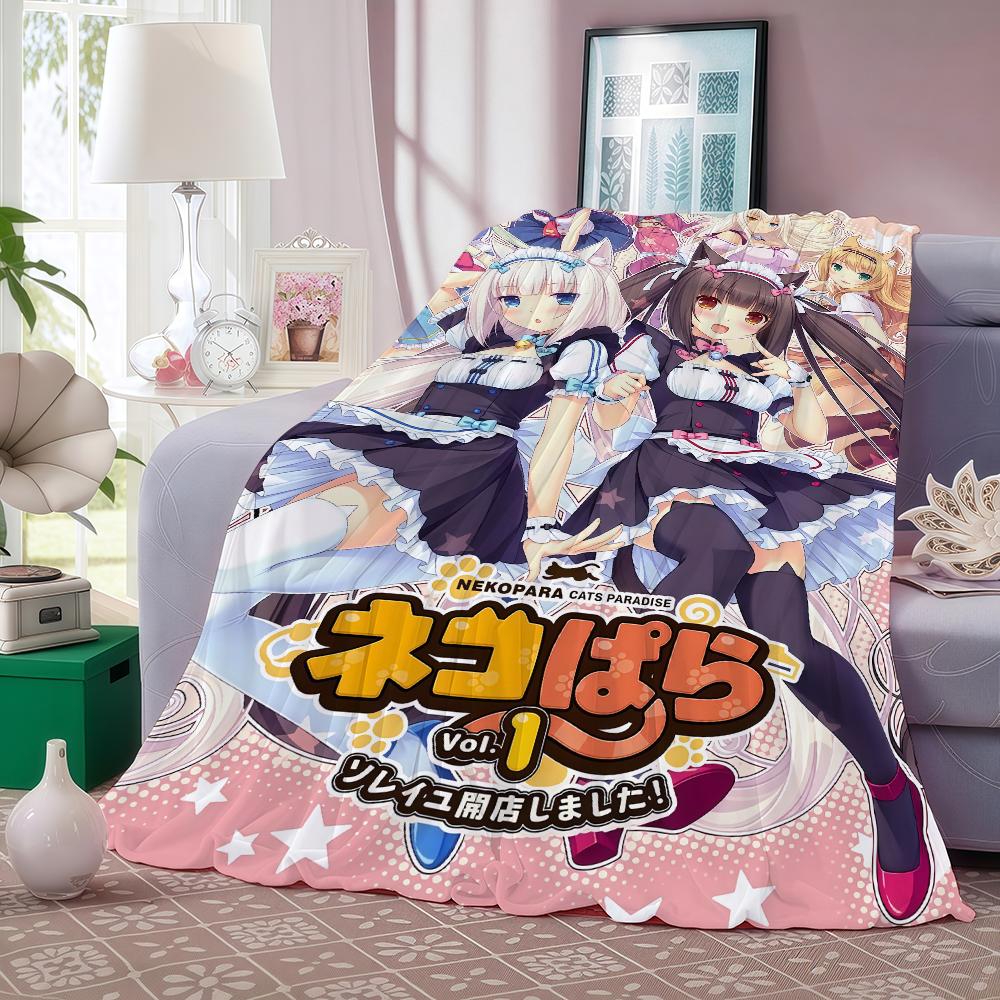 Anime cute Nekopara Blanket For Sofa Office Bed Plane Travel Sleep Read Relax Camping Soft And Warm