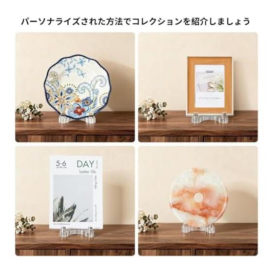 Adjustable Clear Stand for Collectibles Display - Acrylic Storage Rack for Photos, Albums, Postcards, Greeting Cards - Desktop Display for Home,
