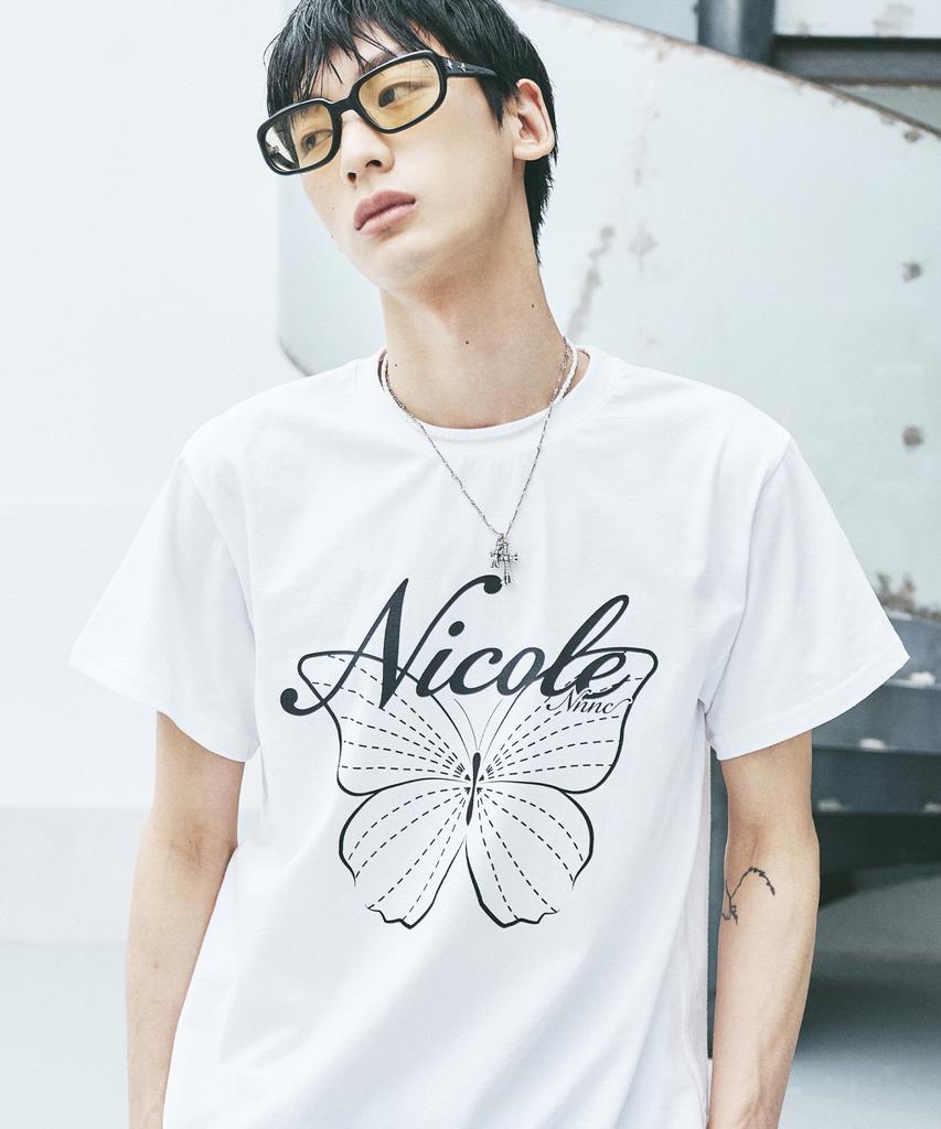 Nigaennikol Nicole Butterfly Sleeve Top_White Black
