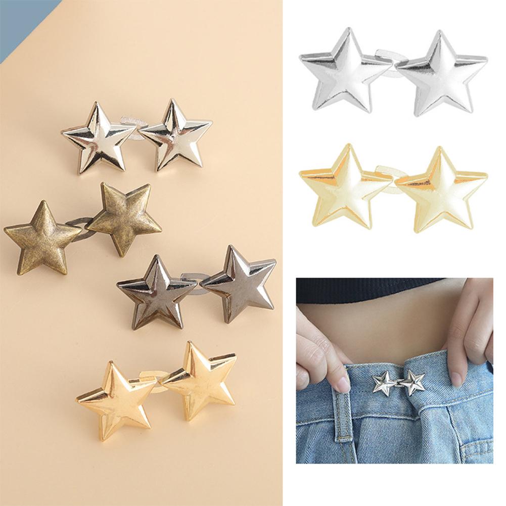 Four-leaf Clover/Five-pointed Star Waist Buckle Adjustable Waist Button Jean Pant Button With Cinched Waist Fashion Accessories