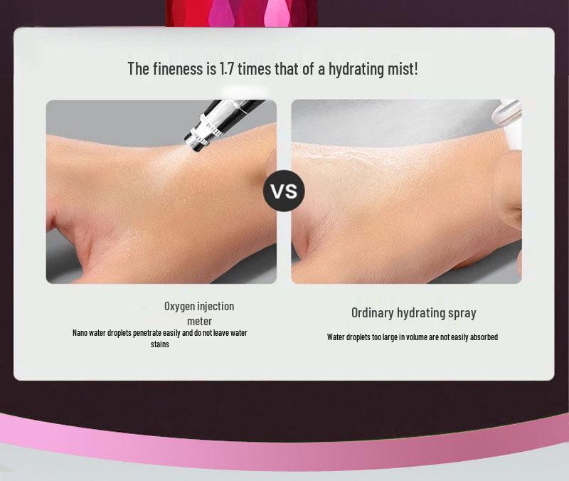 Portable High-Pressure Hydrating Oxygen Injector & Needle-Free Facial Steamer