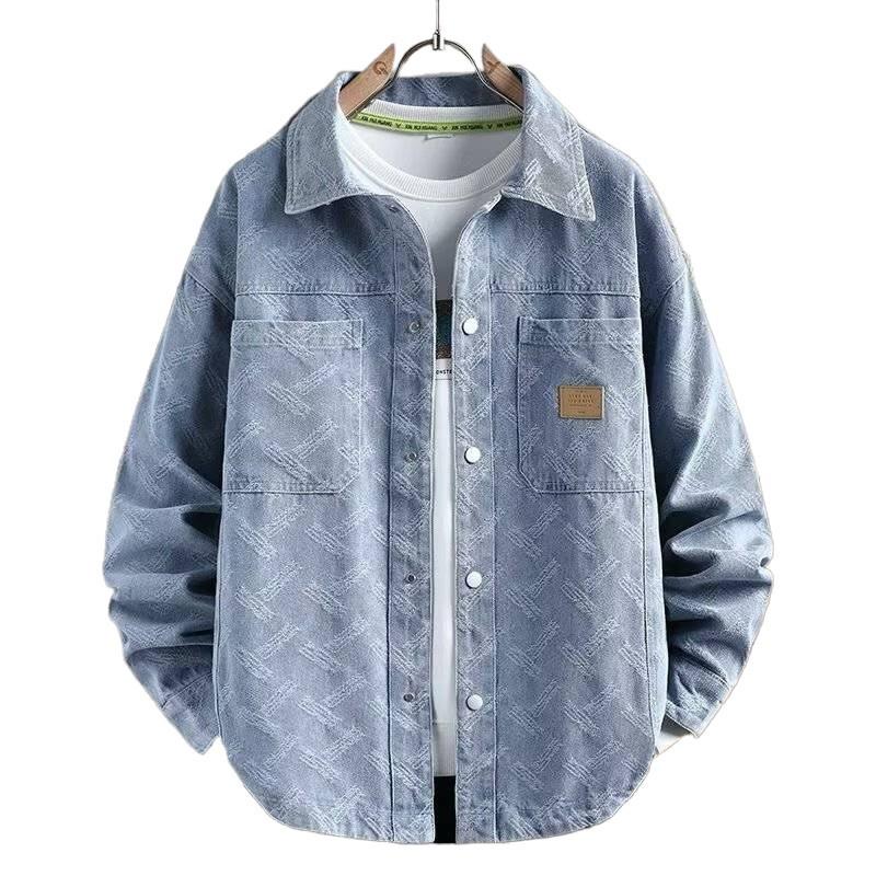 2026 Neue Trendmarke Herren Umlegekragen Jeansjacke, Frühjahrs- und Herbstoberteil, Hochwertige Herbstjacke im Hemdstil