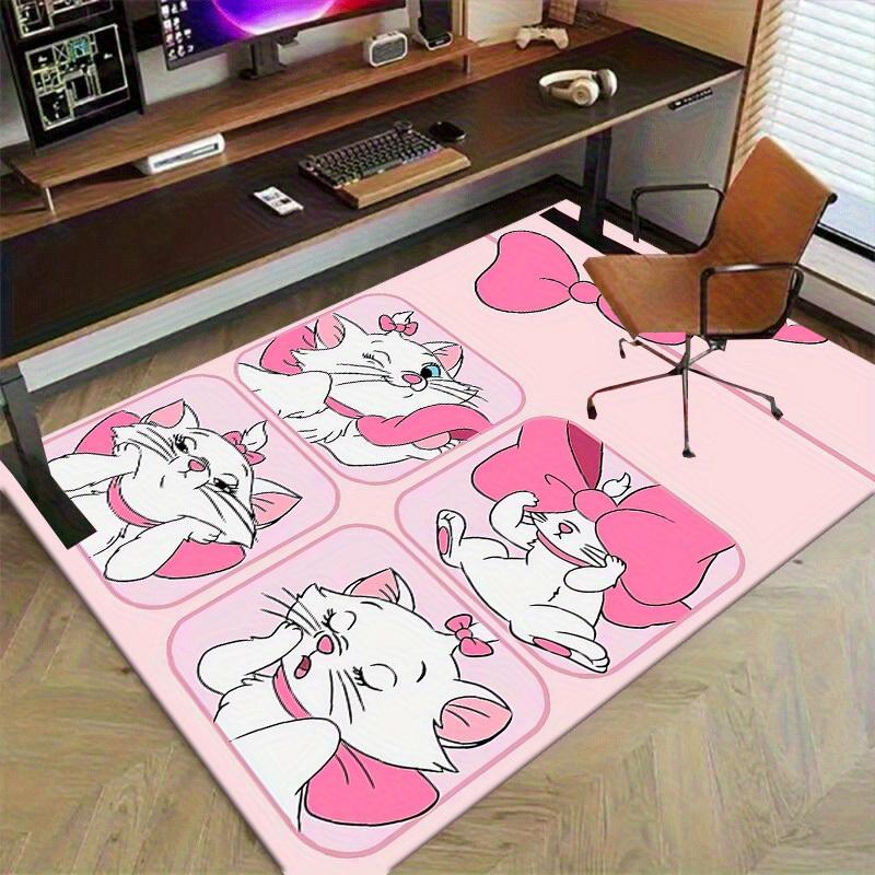 1pc, Pink Bowknot Cat Rug - Cute Cartoon Home Decor for Room, Office Carpet, Chair Cover, Outdoor Mat, Gift IdeaP203
