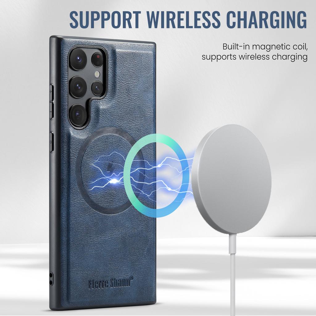 025 Style For Samsung Galaxy S22 Ultra 5G Case RFID Blocking Leather+TPU Phone Cover Detachable