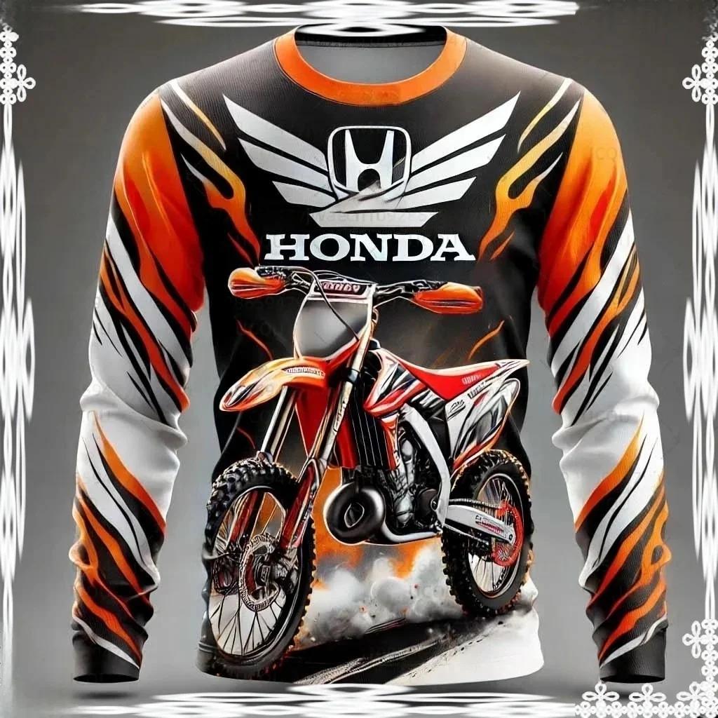 BWG5  Honda 2026 Summer New Off-Road Motorcycle Riding T-Shirt Breathable Sportswear Men and Women Riding Clothes