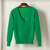 New Top with Long-sleeved Knitted Sweater Cardigan Sweater Women's Clothing Short Thin Coat