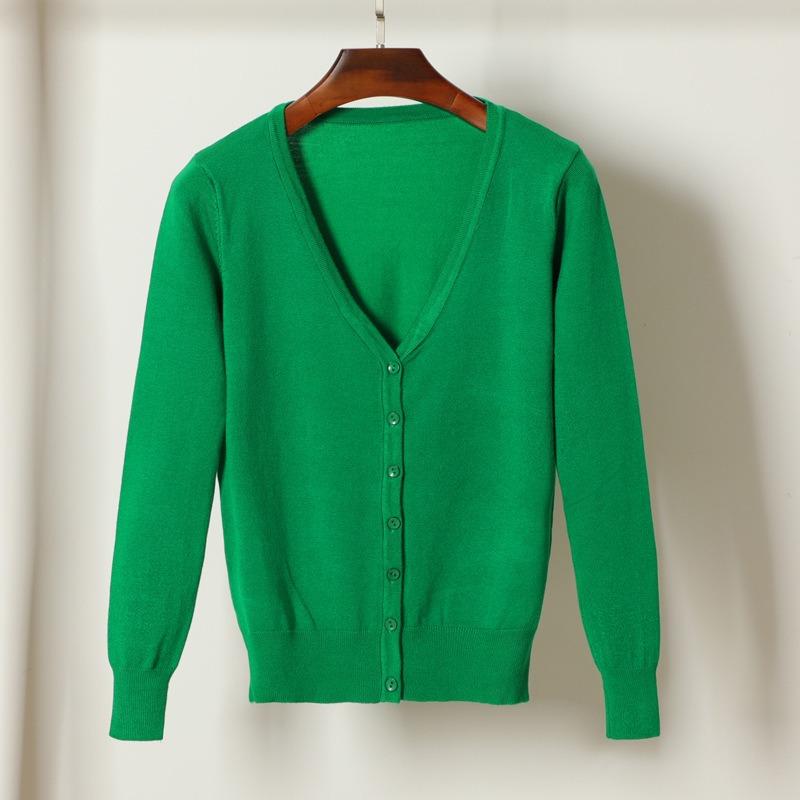 New Top with Long-sleeved Knitted Sweater Cardigan Sweater Women's Clothing Short Thin Coat