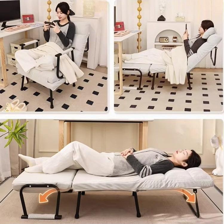 Foldable Recliner Chair Multifunctional Lounger for Office Ergonomic Computer Desk Sofa Chair with Adjustable Backrest Nap Bed